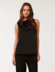 Sallie Cowl Tank Top - 16 Black