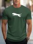 Cool Leopard Running Print Men's Fashion Comfy Breathable T-Shirt New Casual Round Neck Short Sleeve Tee For Spring Summer Men's Clothing