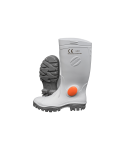 White grey Knee Length Heavy Duty Steel Toe Gumboot
