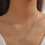 Chic Interlocking Heart Pendant Necklace - Sterling Silvery Finish Perfect Birthday Gift For Her