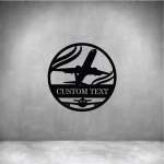 Airplane With Custom Text - 300MM Matt Silver
