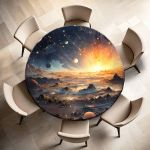 Planets Nine Round Tablecloth