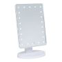LED Stand Makeup Mirror With Lights - White - Rechargeable No Batteries Req