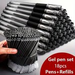 18PCS Gel Pen Set - 0.5MM Fine Point Assorted Colors Black blue red Kawaii Design For School & Office Supplies