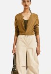 Fine-knit Cardigan - Dark Olive Green
