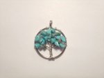 Howlite Light Blue Small Gemtree Pendant F22