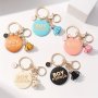 1Pc Boy Mama Wooden Keychain With Tassel Charm - Simple Metal Keyring For Mothers Daily Wear Ideal Mother's Day Gift