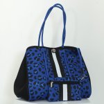 Neoprene Tote Bag Large - Royal Leopard