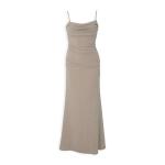 Champagne Sparkle Draped Maxi Dress