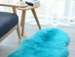 Smte Fluffy Runner Rug Carpet Sky Blue With Keychain