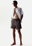 Seersucker Swim Shorts - Dark Beige