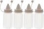 4 Pieces 30ML MINI Condiment Squeeze Bottles Set With Gray Caps Portable