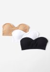 Cotton On Seamless Sweetheart Padded Bandeau 3PACK - Black white maple Sugar