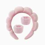 Cloud Headband & Anti-drip Wristband Set For Face Washing