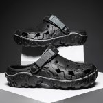 Men's Solid Colour Hollow Out Clogs Comfy Non Slip Causal Soft Sole Eva Slippers For Men's Outdoor Activities