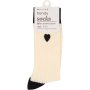 Clicks Trendy Socks Cream With Black Heart 7-11