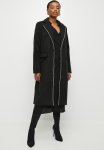 Edit Single Breasted Coat With Chain Trim - Black