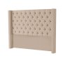 Hena Tufted Wingback Velvet Headboard - Beige - King