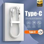 Premium In-ear Wired Headphones With Type-c Jack - Noise Cancelling High-fidelity Sound For Gaming & Calls Tangle-free Cable Com
