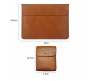 Heartdeco 13INCH Pu Leather Laptop Sleeve With Stand Set Front & Back Case Brown Pack Of 2