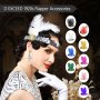 Elegant 1920s Flapper Headband With Faux Feathers - Perfect For Gatsby Themed Parties & Halloween Costumes Adjustable & Comfortable