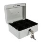 Cash Box With Combination Lock Safe Metal Money Box For Security Lock Box Digital Safe-electronic Steel For Home Business Or Travel White