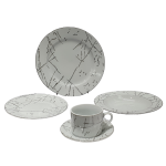 47 Piece Silver Rim And Silver Pattern Dinner Set SGN2444