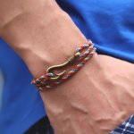 Trendy Fish Hook Bracelet Double Layer Adjustable Rope Bracelet Men Women Accessories Gifts