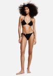 Crochet-look Tie Tanga Bikini Bottoms - Black