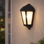 Vintage Black Flush Mounted Outdoor Wall Lantern