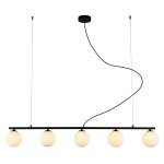 Linear Black Or Gold With Opal Glass Chandelier Light 2 Sizes - Large Gold