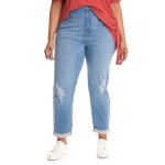 Donnay Plus Size Straight Leg Curvier Fit High Rise - Light Wash