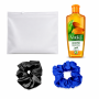 Almond Oil For Hair Growth With Satin Scrunchies And Frosted Ziplock