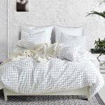 3PCS Duvet Cover Set Thin Line Plaid Pattern Bedding Set Soft Comfortable Duvet Cover For Bedroom Guest Room Dorm School Decor 1
