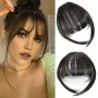 Women's Clip-in Hair Bangs Extensions - Curly Wave Fringe With Temples Invisible Bb Clip Natural Look & Comfortable Fit Accessories Suitable For All Hair Types