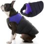 Padded Vest Dog Jacket - Purple Large - Warm Zip Up Vest Fleece Jacket With Dual D Ring Leash Water Resistant For Small