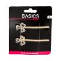 Basics Hair Clips Iron & Glass Flower Gold 2PCS