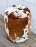 Four Corners Hair On Hide Leather Stool P10