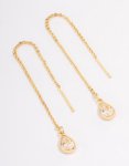 Goldair Gold Plated Cubic Zirconia Thread Through Earrings
