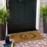 Mohawk Home Entryway Door Mat Laurel Monogram Letter C 1'6" X 2'6" Faux Coir Doormat All Weather Outdoor Non Slip Recycled Rubbe