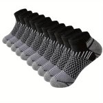 10 Pairs Of Men's Mid Crew Sport Socks Sweat-absorbing Comfy Breathable Socks For Men's Basketball Training Running Outdoor Acti