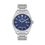 Premium Men's Round Quartz Watch With Blue Dial