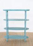 4 Tier Blue Bookcase Rounded Ends
