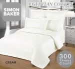 Simon Baker 300TC 100% Egyptian Cotton Oxford Satin Stitched Pillowcase Cream Various Sizes - Cream King Pair 50 X 90CM
