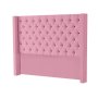 Hena Tufted Wingback Velvet Headboard - Pink - Queen