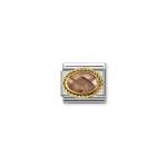 Composable Classic Link In Gold With Champagne And Oval Stones