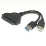 Dual USB 3.0 & USB 2.0 Sata Adapter Cable - Black