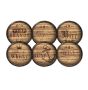 Set Of 6 Round Wooden Drink Coasters - Non-slip Bar-themed