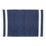 Dhurrie Tabby Navy With White Stripe Mat - Bath Mat - 60 X 90 Cm