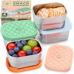 Everusely - Stainless Steel Snack Containers - 8 Oz 230 Ml 4-PACK Fall Fest - Leakproof Food Storage Boxes + Lids For Travel